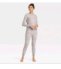 Stars Above  Womens Thermal Pajama Set (Choose Size) (Gray) New With Tags