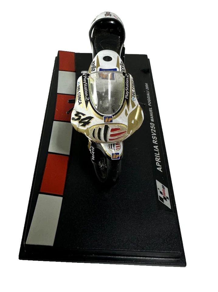 MODELLINO MOTO DIECAST APRILIA RSV250 MANUEL POGGIALI 2004 1/24 - Immagine 3 di 4