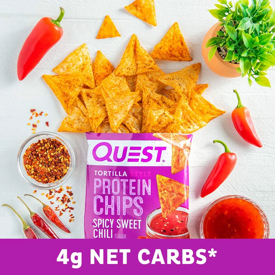 Quest Nutrition Spicy Sweet Chili Tortilla Chip, 19G Protein, 4G Net Carb, Low C - Image 4 of 4