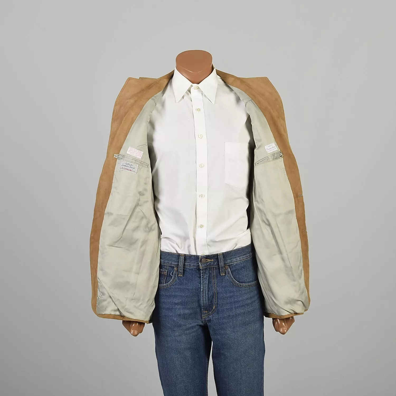  1980s lambskin suede leather casual sport coat jacket