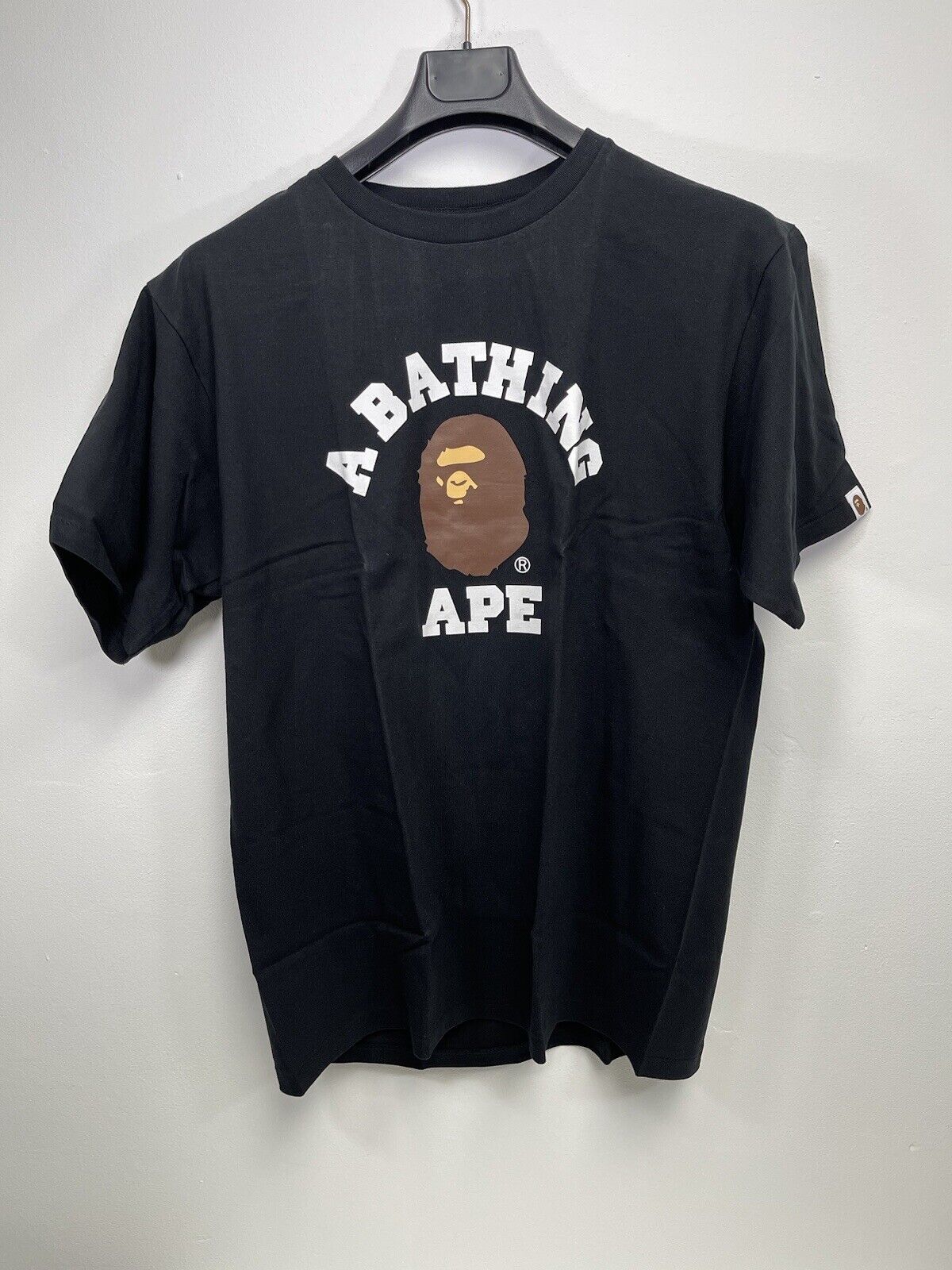 pin Vormen privacy A Bathing Ape BAPE Mens Black College T Shirt Size Large Great Condition |  eBay