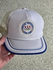    Vintage 1988 USA Olympic Official Supporter Snapback Hat Unworn 
