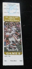 SEPT.3,1977 NEW ORLEANS SAINTS VS.  MIAMI DOLPHINS GAME STUB FULL TICKET