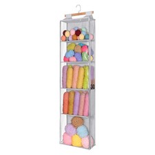 Hanging Yarn Storage Organizer with 5 Large Pockets, Large Capacity Hanging K...
