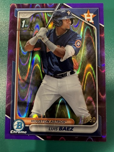 2024 Bowman Chrome Prospects Purple RayWave Refractor /250 Luis Baez #BCP-66