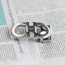 Ferragamo Men's belt buckle  Fits Belt Width 1.38in  Silver Gancini belt buckle