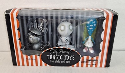 Tim Burton Tragic Toys Figure Set Stain Boy Robot Boy Girl With Many Eyes