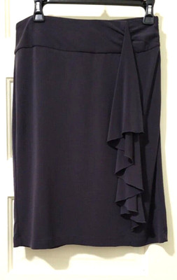 FLASH SALE Womens Grace Short Ruffle STRETCHY Professional Skirt SMALL Dark Gray