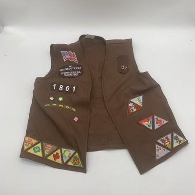 Girl Scouts USA Coastal Pines N.C. Brownie Vest Medium 10-12