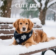 Wall Calendar Large Monthly Wall Calendar Dogs Jan 2026