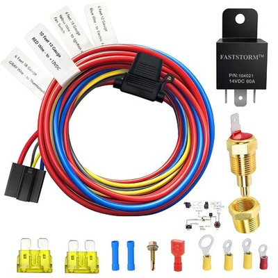 Electric Fan Relay Kit 12V 60 AMP Electric Radiator Cooling Waterproof Fan Relay