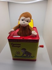 Schylling Classic Curious George Musical Jack in the Box Tin Works