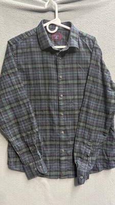 UNTUCKit Long Sleeve Button Shirt - Green Plaid - Large Slim Fit
