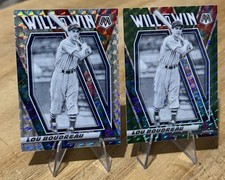 Lou Boudreau 2021 Mosaic WILL TO WIN Insert SILVER & GREEN PRIZM Parallel Cards