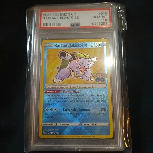 PSA 10 2022 Pokemon GO Radiant Blastoise 018/078 Gem Mint