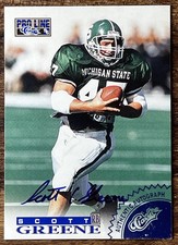 1996 Classic Pro Line Autographs #NNO Scott Greene - Football Carolina Panthers