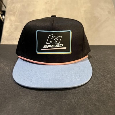 K1 Speed Hat Cap Snap Back Mens One Size Black Blue Racing Logo Mesh Perforated
