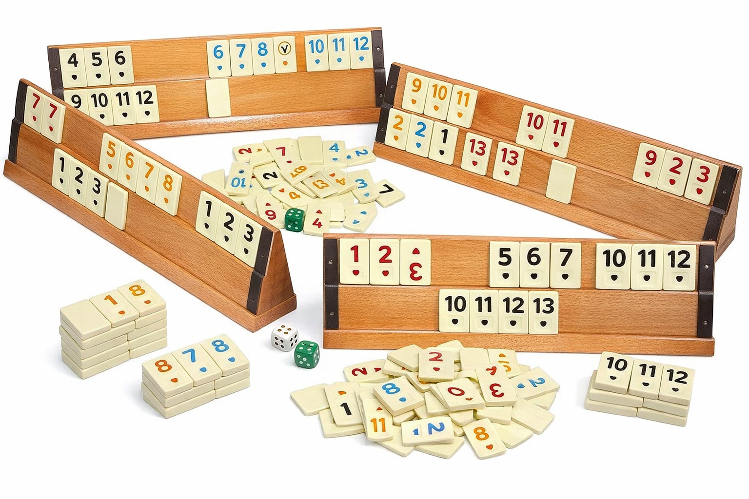 Turkish Okey Game Wooden Wood Ahsap Okey Takimi Oyunu Rummy Board Game UK