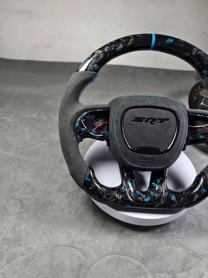 Forged Carbon fiber Steering Wheel Fit Dodge Charger Hellcat Jeep SRT8 2015+ - Image 3 of 4