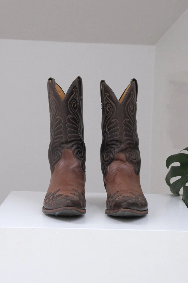 Stivali western cowboy Tony Mora da uomo in pelle marrone taglia 46 made in Spain - Immagine 2 di 4