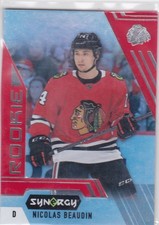 20/21 SYNERGY..NICOLAS BEAUDIN..ROOKIE..RED..# 117..BLACKHAWKS..COMBINED SHIP