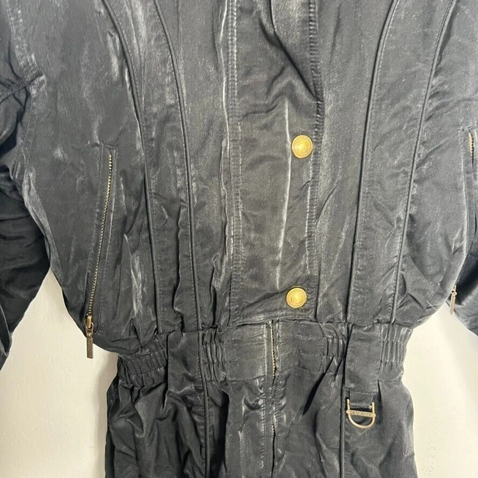 Traje de esquí Descente para mujer talla 8 una pieza traje de nieve babero retro body concha de colección Foto 4 de 4