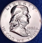 1958 Franklin Half Dollar 90% Silver Choice Proof