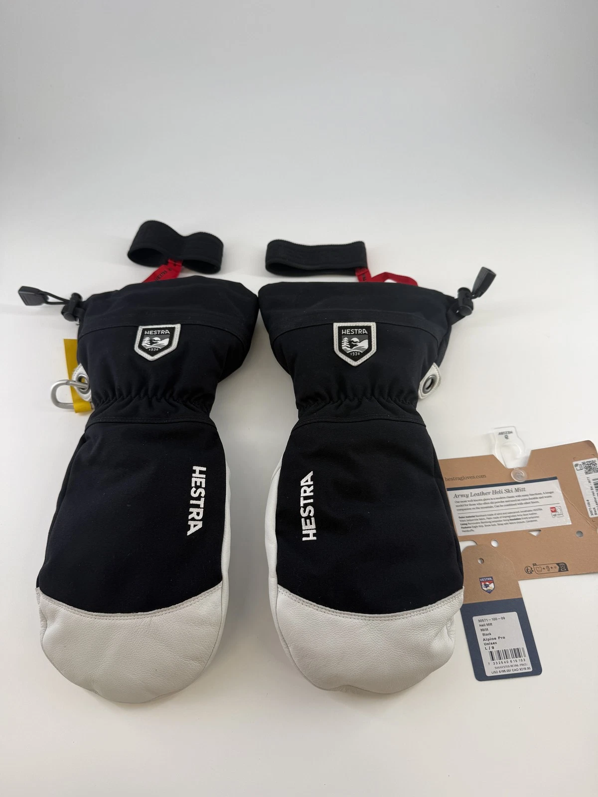 Hestra Army Leather Heli Ski Mitt Black Size 9 Used