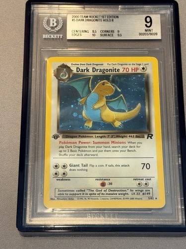 Dark Dragonite (1st Edition) graded BGS 9 for sale on eBay