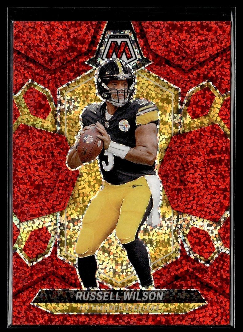 2024 MOSAIC RED SPARKLE 183 Russell Wilson Pittsburgh Steelers