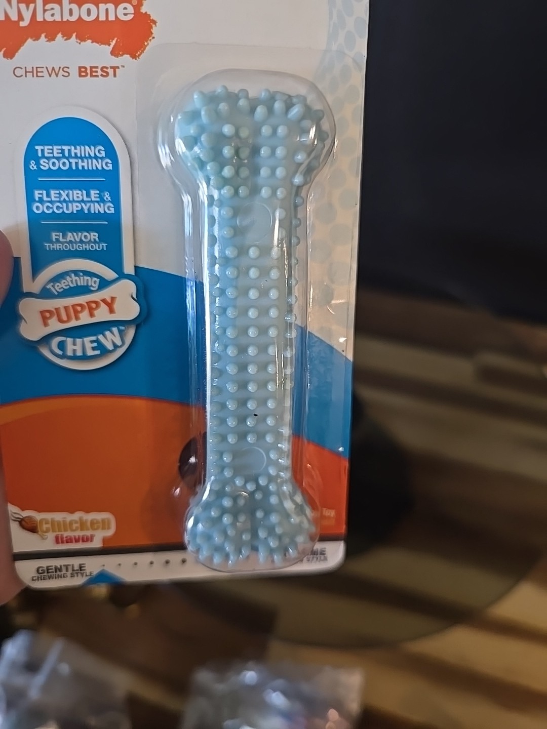 Nyla Bone Chicken Flavor Puppy Chew, Gentle Chewing