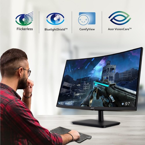 Acer Nitro ED270R 27" VA LED Curved FHD 180Hz 1ms AMD FreeSync Premium - Black - Picture 2 of 8
