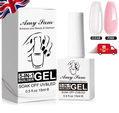 AMY SAM 5 in 1 Nail Builder Extension Gel Hard Gel Nail Builder UV & LED Nail Quick Art