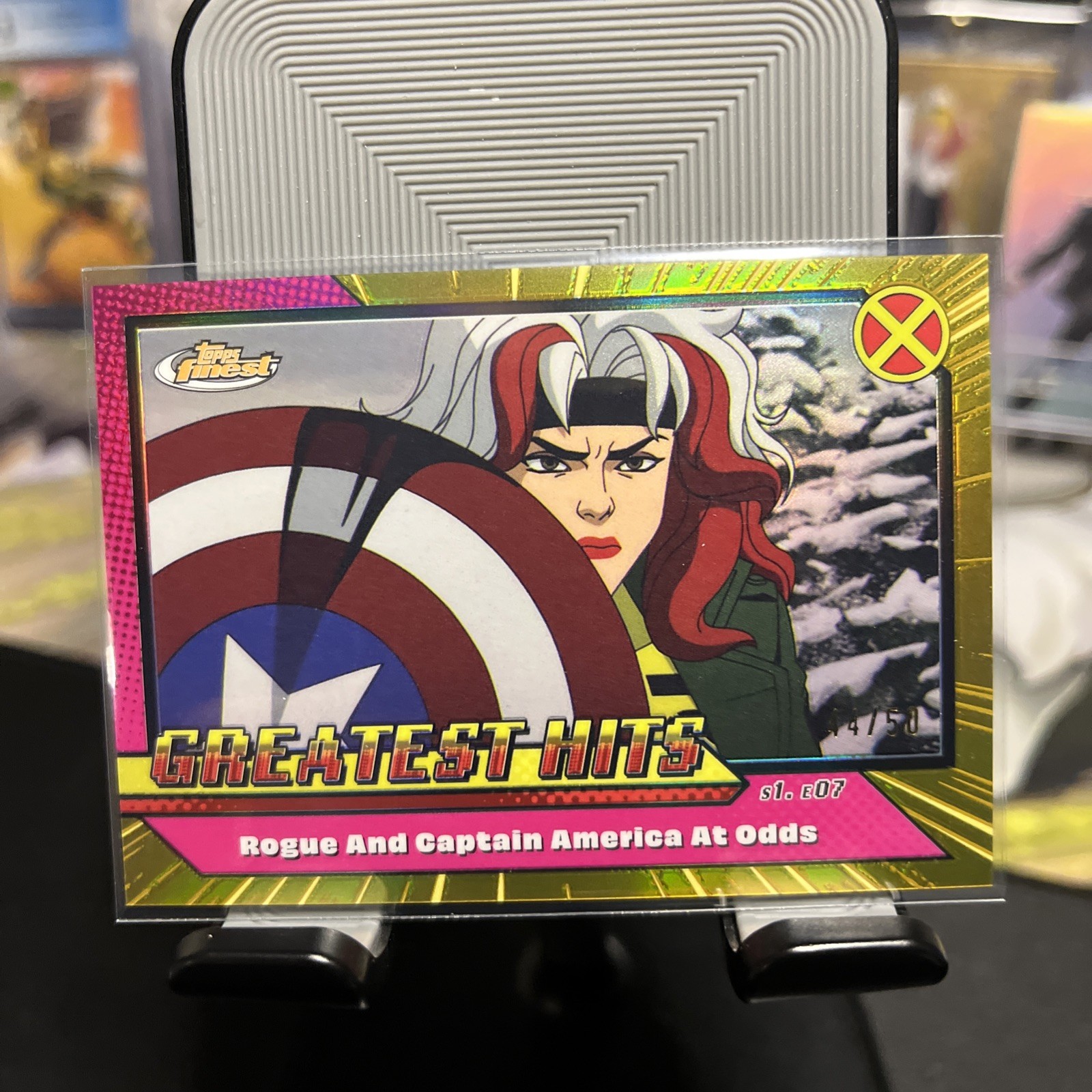 2025 Topps Finest X-Men '97 Greatest Hits Rogue & Captain America Gold /50