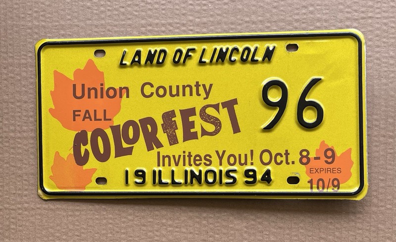1994 Illinois Special Event License Plate COLORFEST 96
