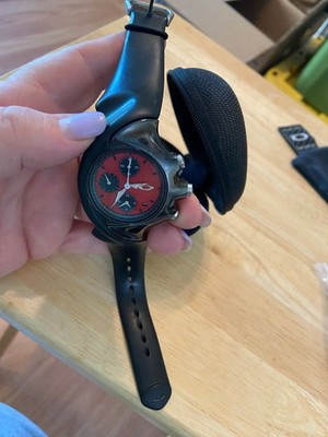 Oakley Detonator Watch Chronograph RARE RED DIAL Needs Battery w