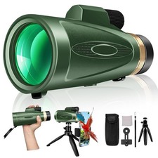 Monocular Telescope 80x100 High Power with Smartphone Adapter Tripod, Wide Fi...