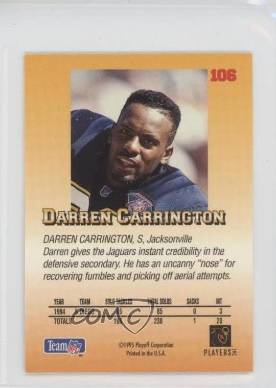 1995 Playoff Prime Mini Darren Carrington #106 - Image 2 of 2