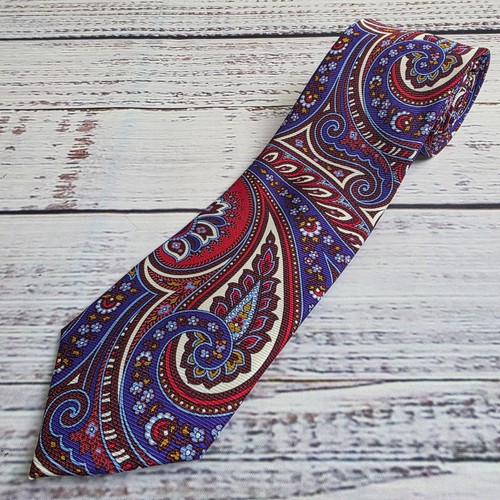 Jos. A. Bank Reserve Mens Silk Tie Purple Red Paisley Classic Formal Necktie - Picture 1 of 5