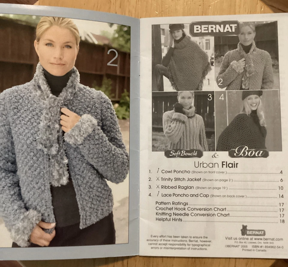 Bernat Urban Flair with Boa & Soft Bouche Knitting & Crochet Patterns - Image 2 of 4