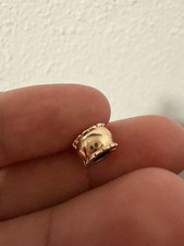Pandora Retired Solid 14kt Yellow Gold Beveled Spacer Clip Charm