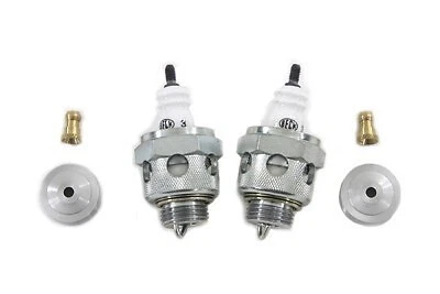 V-Twin 49-0982 18 mm Beck Bujías con Juego de Aletas Frescas Foto 2 de 3