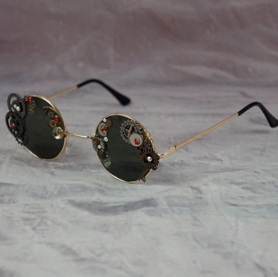 Par de Óculos Steampunk, Óculos de Sol, Halloween, Par de Fantasia, Exclusivo, Exclusivo - Imagem 3 de 3
