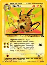 RAICHU 29/62 FOSSIL RARE LIGHTLY PLAYED POKEMON TCG on eBay