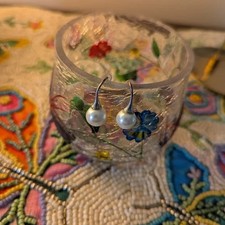 Vintage Core Silver Pearl Drop Earrings