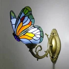 Baroque Stained Glass Wall Light Vintage Tiffany Wall Mount Lamp Bedroom Sconces