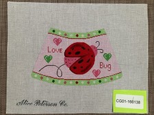 Handpainted Needlepoint Canvas  A.Peterson Love Bug Skirt   Read Description 