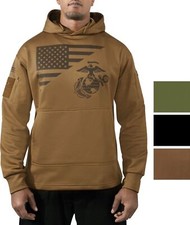 USMC Eagle Flag Concealed Carry Hoodie Globe  Anchor US Marines Sweatshirt