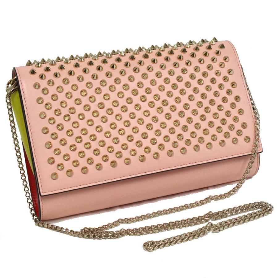 【関税送料込】Christian Louboutin Paloma Clutch Rose Christian Louboutin Paloma Clutch Chain Shoulder Bag Pink
