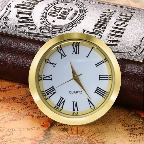 Mini Clock Insert 1-1/2 Inch (37 Mm) round Quartz Movement Miniature Clock - Picture 4 of 12